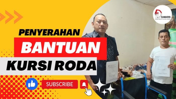 Bantuan Kursi Roda Yayasan Damaris Untuk Ibu Hilda