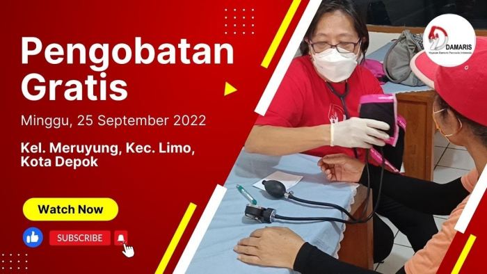 Kegiatan Pengobatan Gratis Yayasan Damaris Pancasila Indonesia di Depok